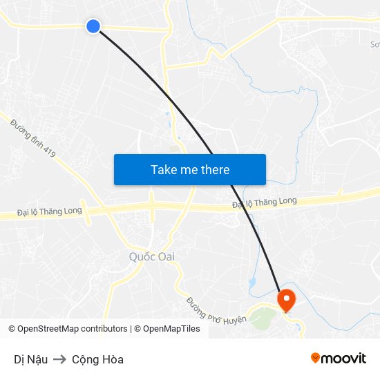 Dị Nậu to Cộng Hòa map