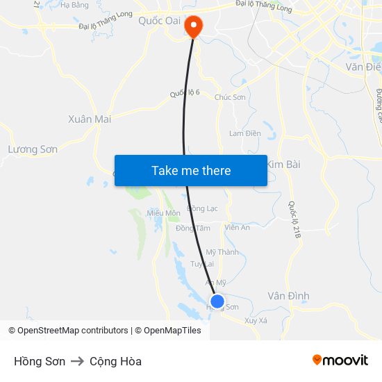 Hồng Sơn to Cộng Hòa map