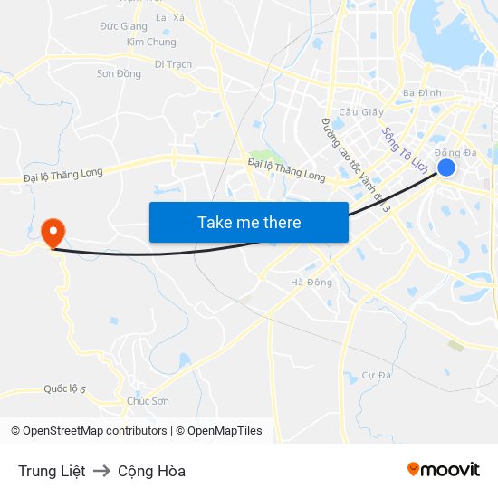 Trung Liệt to Cộng Hòa map