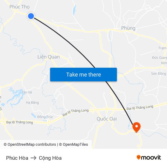 Phúc Hòa to Cộng Hòa map