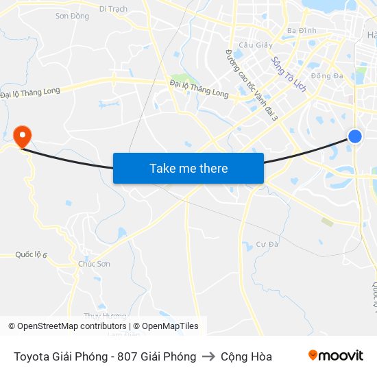 Toyota Giải Phóng - 807 Giải Phóng to Cộng Hòa map