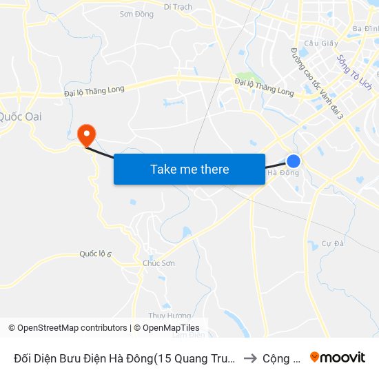 Đối Diện Bưu Điện Hà Đông(15 Quang Trung Hà Đông) to Cộng Hòa map