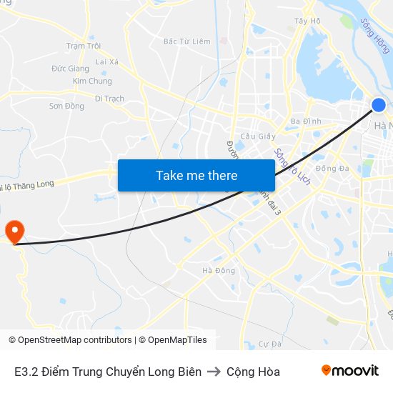 E3.2 Điểm Trung Chuyển Long Biên to Cộng Hòa map