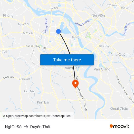 Nghĩa Đô to Duyên Thái map