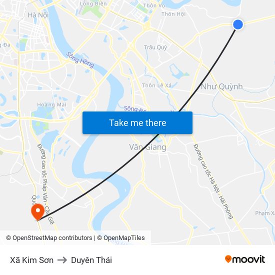 Xã Kim Sơn to Duyên Thái map