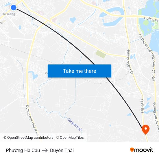 Phường Hà Cầu to Duyên Thái map