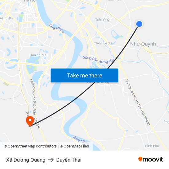 Xã Dương Quang to Duyên Thái map