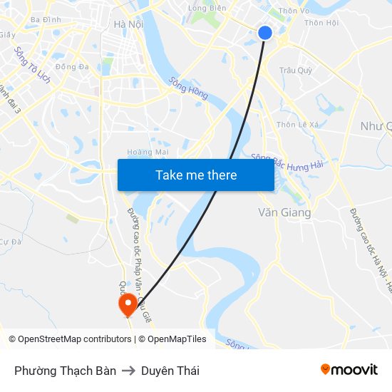 Phường Thạch Bàn to Duyên Thái map