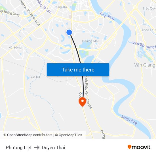 Phương Liệt to Duyên Thái map