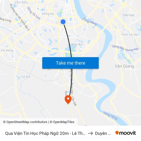 Qua Viện Tin Học Pháp Ngữ 20m - Lê Thanh Nghị to Duyên Thái map