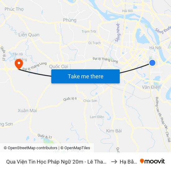 Qua Viện Tin Học Pháp Ngữ 20m - Lê Thanh Nghị to Hạ Bằng map