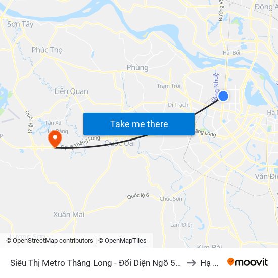 Siêu Thị Metro Thăng Long - Đối Diện Ngõ 599 Phạm Văn Đồng to Hạ Bằng map