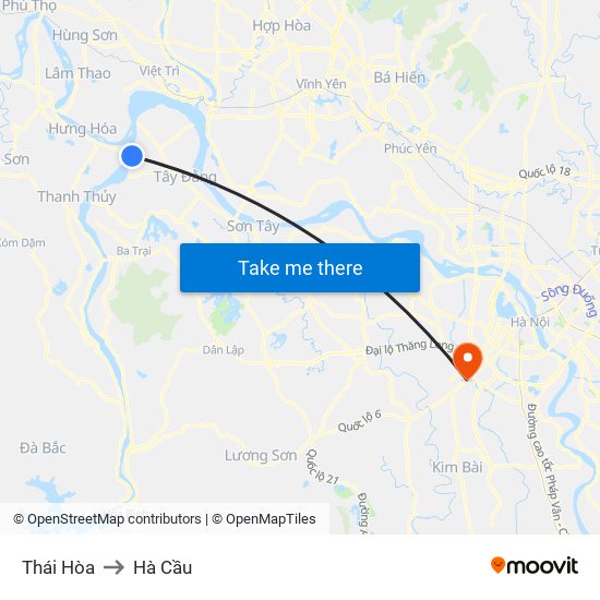 Thái Hòa to Hà Cầu map