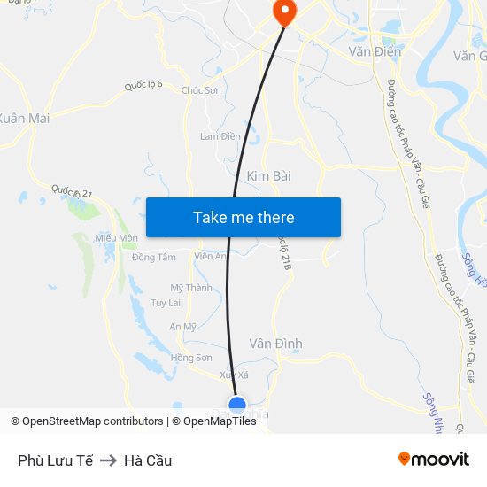 Phù Lưu Tế to Hà Cầu map