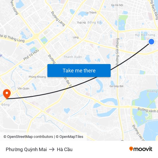 Phường Quỳnh Mai to Hà Cầu map