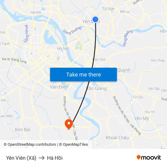 Yên Viên (Xã) to Hà Hồi map