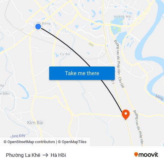 Phường La Khê to Hà Hồi map