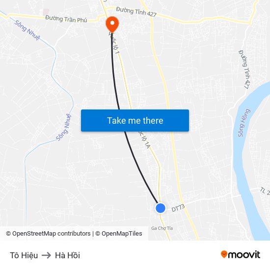 Tô Hiệu to Hà Hồi map