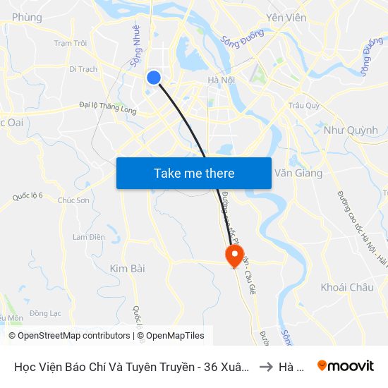 Học Viện Báo Chí Và Tuyên Truyền - 36 Xuân Thủy to Hà Hồi map