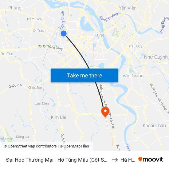 Đại Học Thương Mại - Hồ Tùng Mậu (Cột Sau) to Hà Hồi map