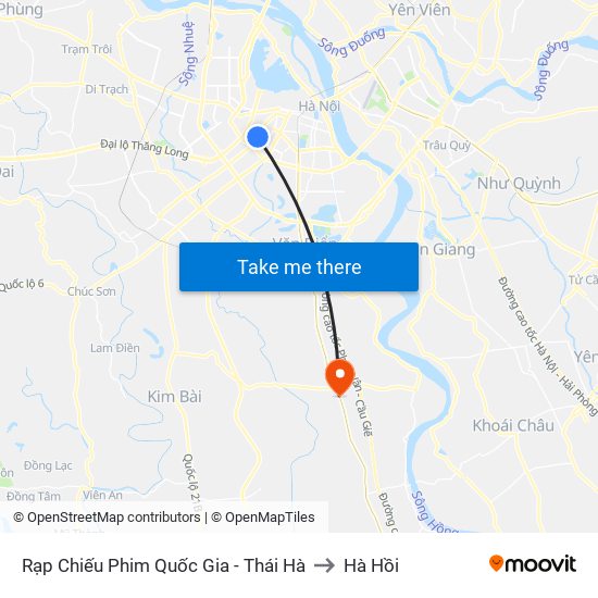 Rạp Chiếu Phim Quốc Gia - Thái Hà to Hà Hồi map