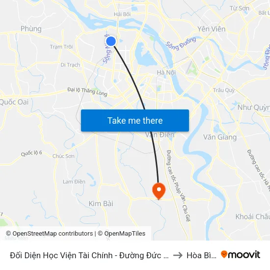 Đối Diện Học Viện Tài Chính - Đường Đức Thắng to Hòa Bình map