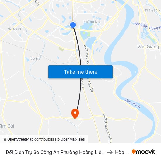 Đối Diện Trụ Sở Công An Phường Hoàng Liệt- 1277 Giải Phóng to Hòa Bình map