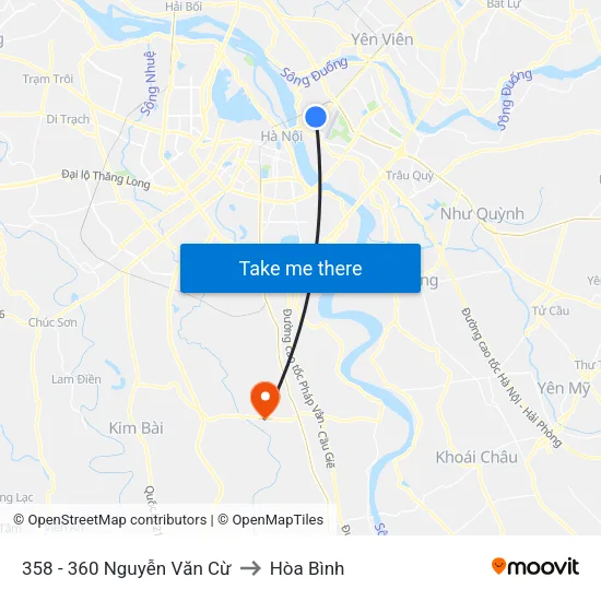 358 - 360 Nguyễn Văn Cừ to Hòa Bình map