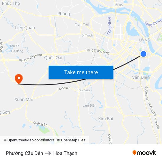 Phường Cầu Dền to Hòa Thạch map