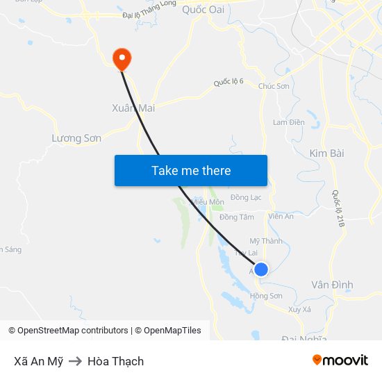 Xã An Mỹ to Hòa Thạch map