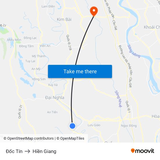 Đốc Tín to Hiền Giang map