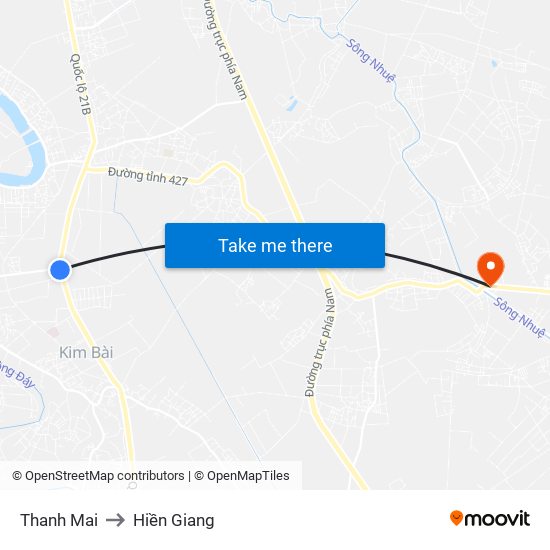 Thanh Mai to Hiền Giang map