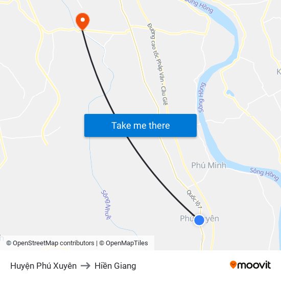 Huyện Phú Xuyên to Hiền Giang map