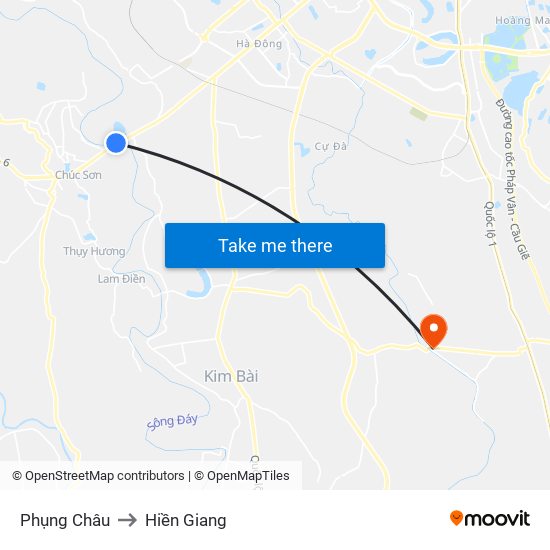 Phụng Châu to Hiền Giang map