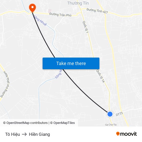 Tô Hiệu to Hiền Giang map