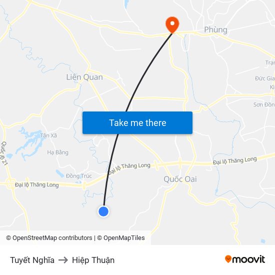 Tuyết Nghĩa to Hiệp Thuận map