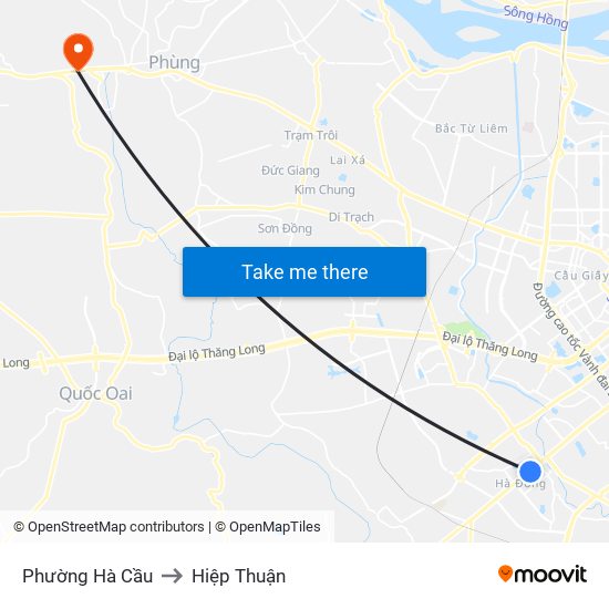 Phường Hà Cầu to Hiệp Thuận map