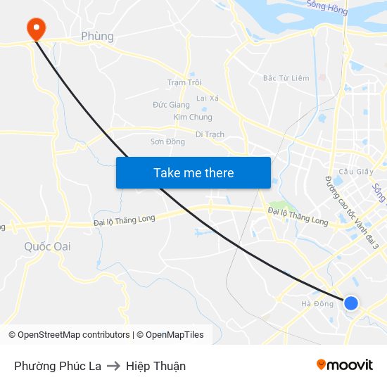 Phường Phúc La to Hiệp Thuận map