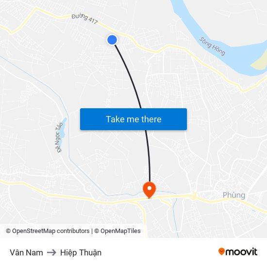 Vân Nam to Hiệp Thuận map