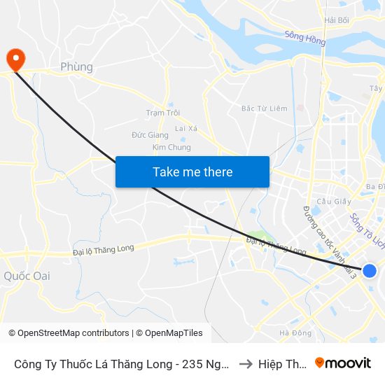 Công Ty Thuốc Lá Thăng Long - 235 Nguyễn Trãi to Hiệp Thuận map