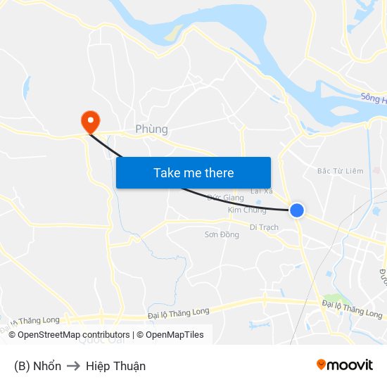 (B) Nhổn to Hiệp Thuận map