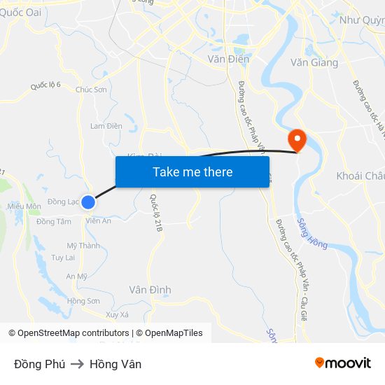 Đồng Phú to Hồng Vân map