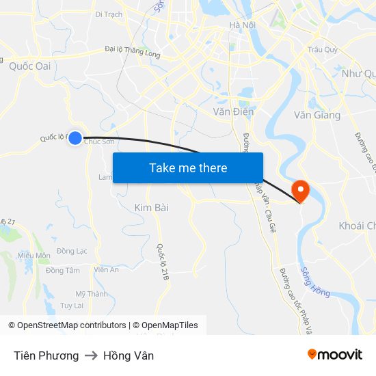 Tiên Phương to Hồng Vân map