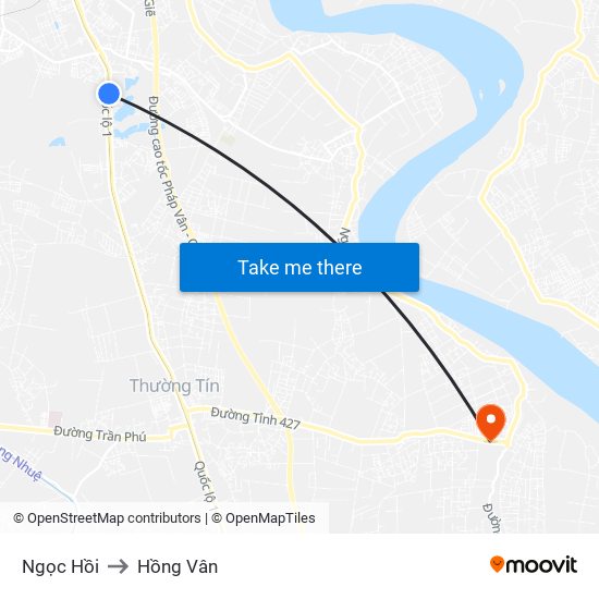 Ngọc Hồi to Hồng Vân map