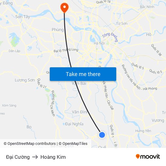 Đại Cường to Hoàng Kim map