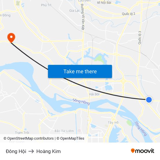 Đông Hội to Hoàng Kim map