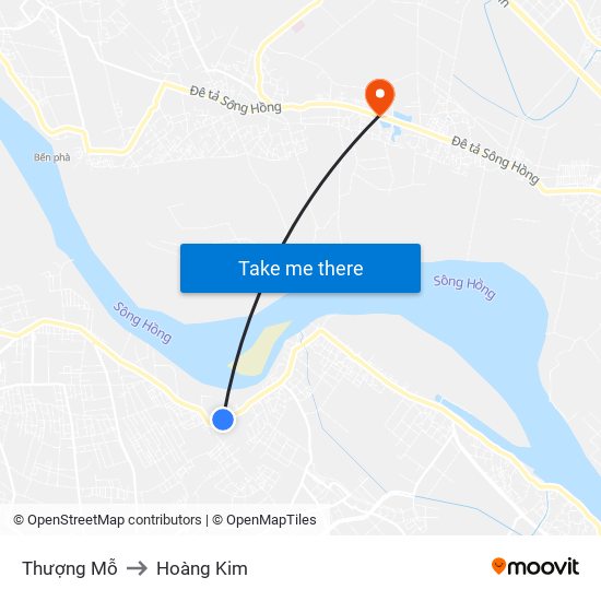 Thượng Mỗ to Hoàng Kim map