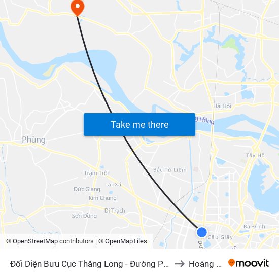 Đối Diện Bưu Cục Thăng Long - Đường Phạm Hùng to Hoàng Kim map