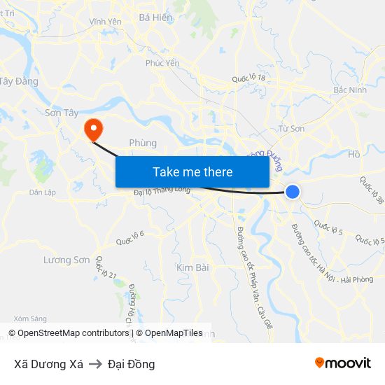 Xã Dương Xá to Đại Đồng map