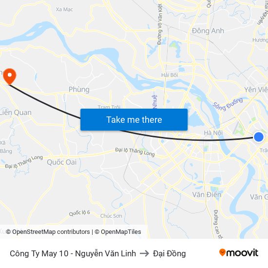 Công Ty May 10 - Nguyễn Văn Linh to Đại Đồng map